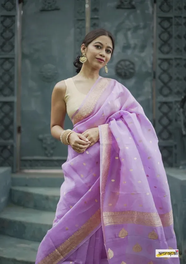 Pure_Soft_Cotton_LAVANDER_Premium-Fancy_Saree_With_Blouse_For_Women
