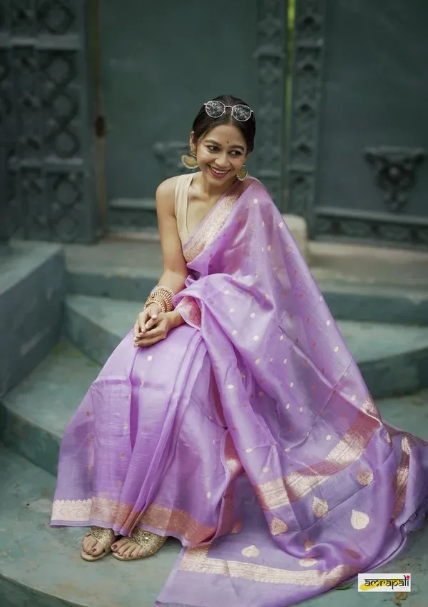 Pure_Soft_Cotton_LAVANDER_Premium-Fancy_Saree_With_Blouse_For_Women