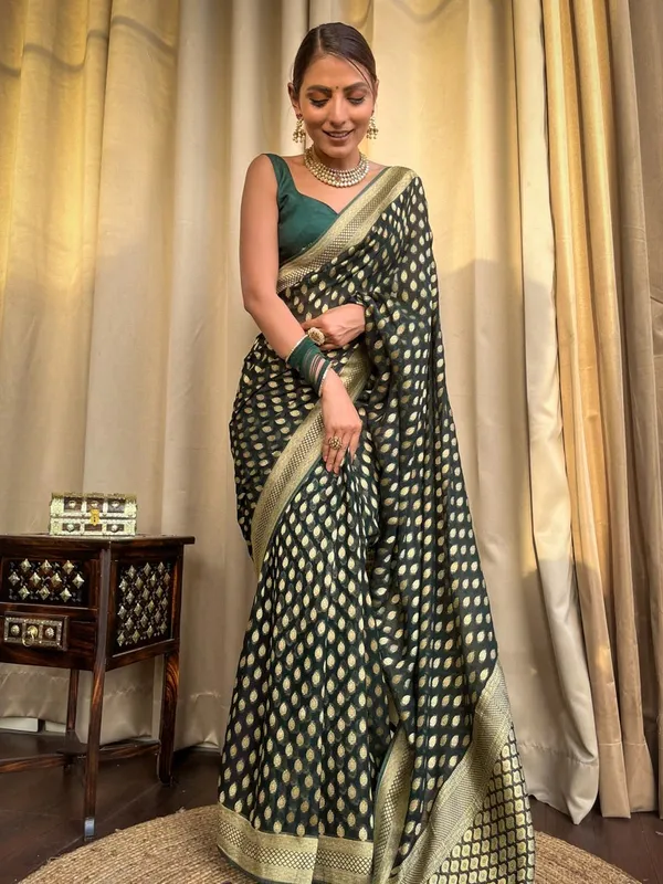 Banarasi_Soft_Silk_GREEN_Premium-Fancy_Saree_With_Blouse_For_Women