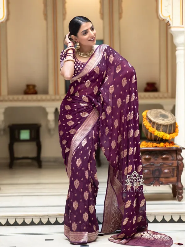 Banarasi_Soft_Silk_WINE_Premium-Fancy_Saree_With_Blouse_For_Women