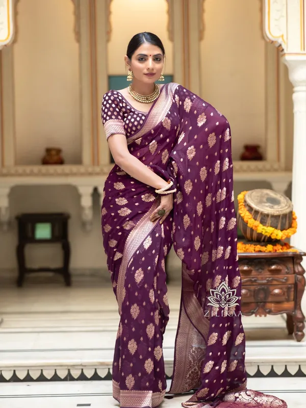 Banarasi_Soft_Silk_WINE_Premium-Fancy_Saree_With_Blouse_For_Women