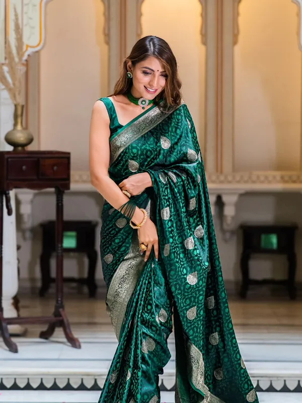 Banarasi_Soft_Silk_TEAL-GREEN_Premium-Fancy_Saree_With_Blouse_For_Women