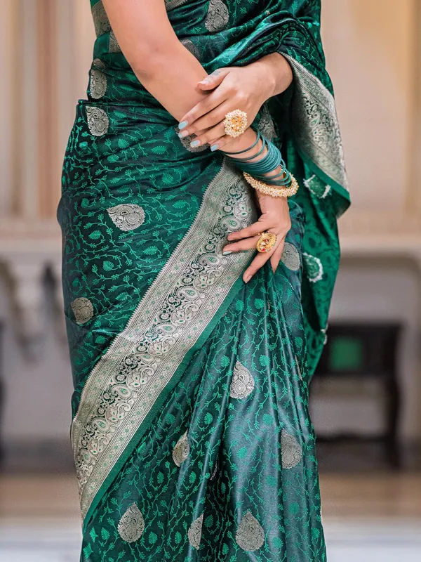Banarasi_Soft_Silk_TEAL-GREEN_Premium-Fancy_Saree_With_Blouse_For_Women