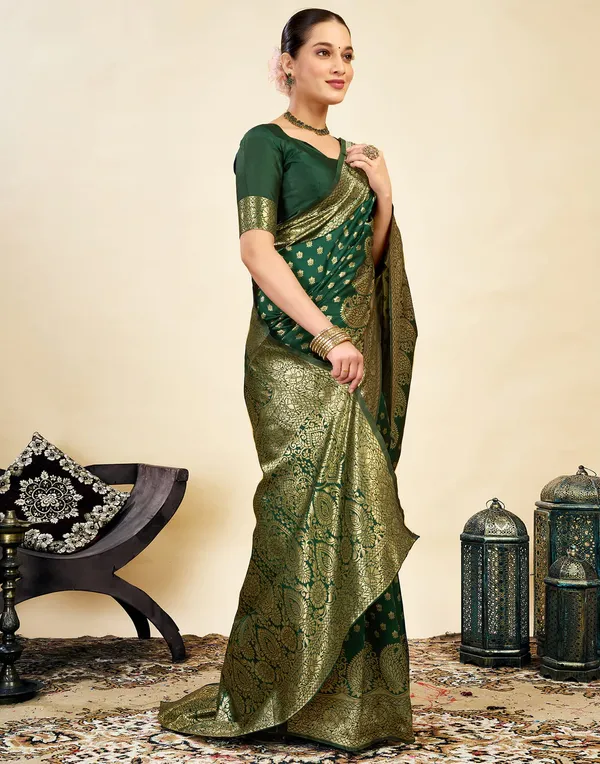 Banarasi_Soft_Silk_Green_Premium-Fancy_Saree_With_Blouse_For_Women