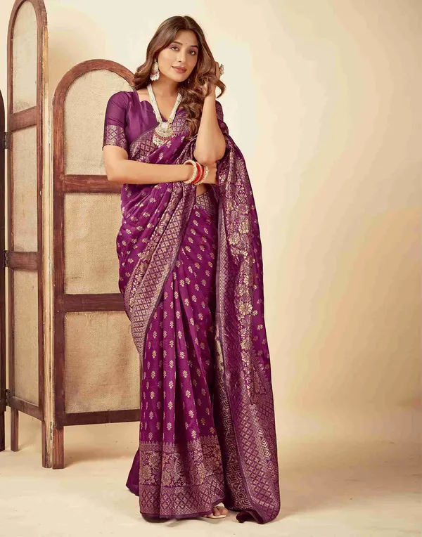 Banarasi_Soft_Silk_Wine_Premium-Fancy_Saree_With_Blouse_For_Women