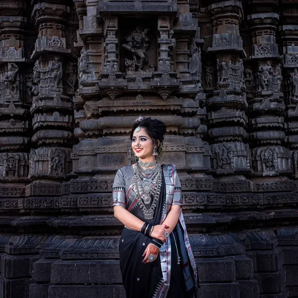 Pure_Soft_Cotton_Black_Premium-Fancy_Saree_With_Blouse_For_Women