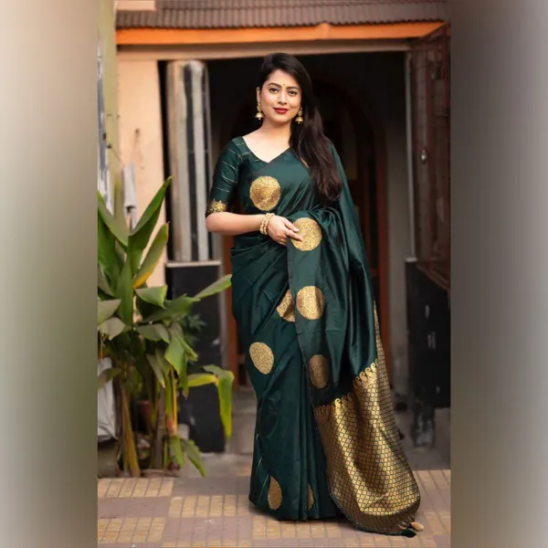 Banarasi_Soft_Silk_GREEN_Premium-Fancy_Saree_With_Blouse_For_Women