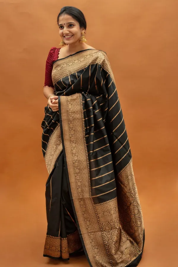 Banarasi_Soft_Silk_BLACK_Premium-Fancy_Saree_With_Blouse_For_Women