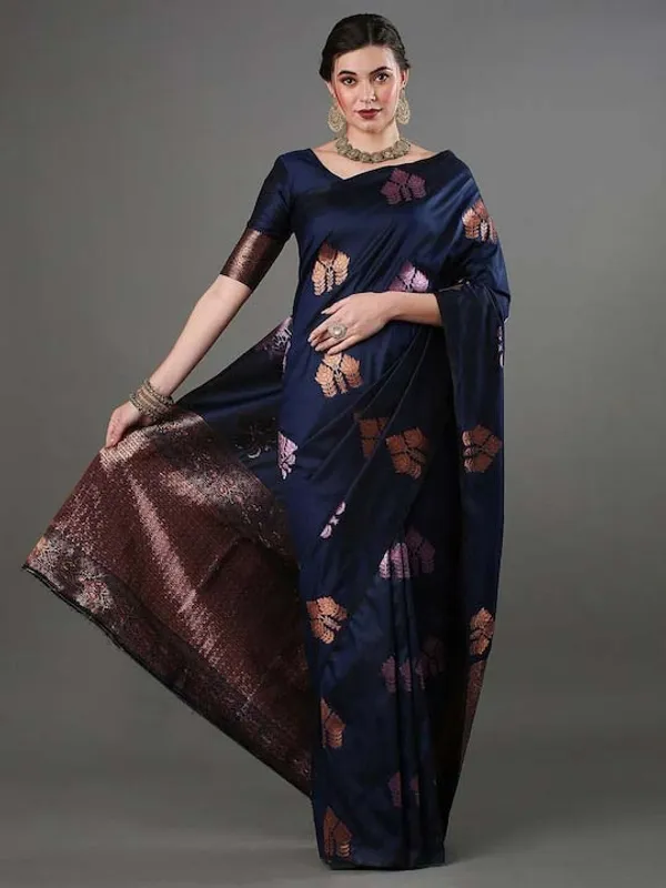 Banarasi_Soft_Silk_BLUE_Premium-Fancy_Saree_With_Blouse_For_Women