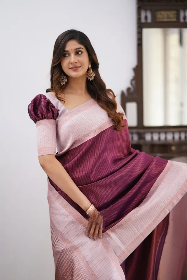 Banarasi_Soft_Silk_WINE-OFF-WHITE_Premium-Fancy_Saree_With_Blouse_For_Women