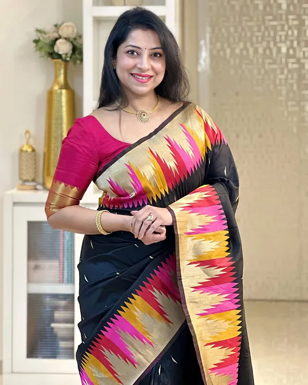 Banarasi_Soft_Silk_BLACK_Premium-Fancy_Saree_With_Blouse_For_Women