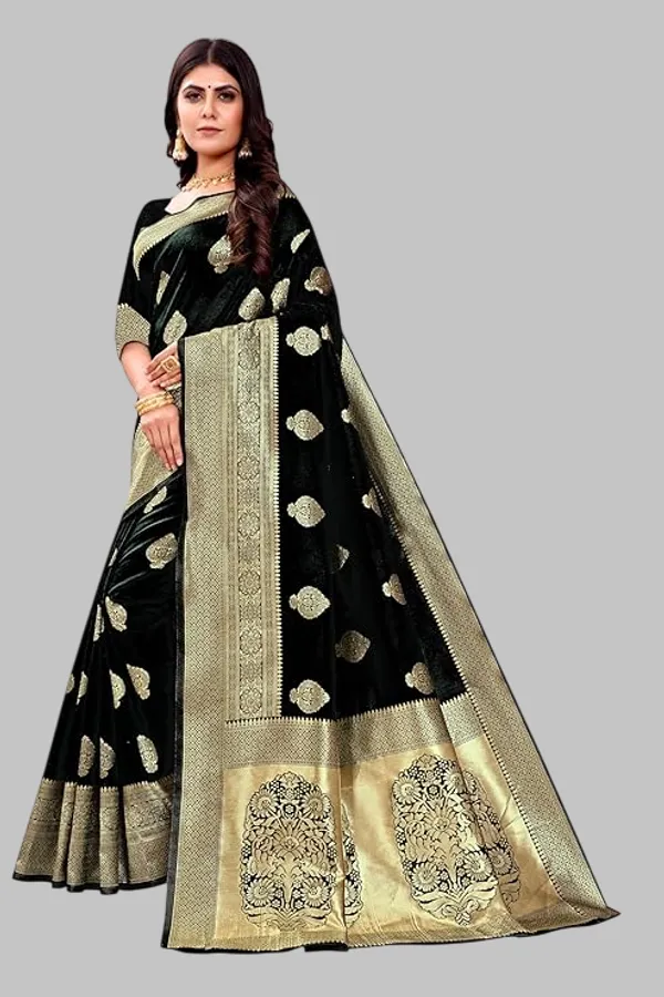 Banarasi_Soft_Silk_Black_Premium-Fancy_Saree_With_Blouse_For_Women