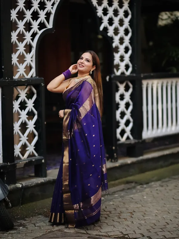 Pure_Soft_Cotton_ROYAL-BLUE_Premium-Fancy_Saree_With_Blouse_For_Women