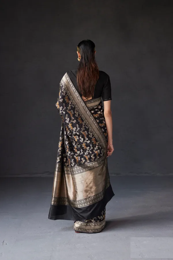 Banarasi_Soft_Silk_BLACK_Premium-Fancy_Saree_With_Blouse_For_Women