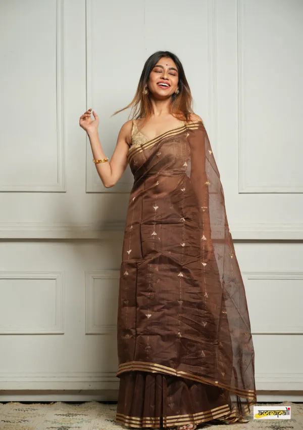 Pure_Soft_Cotton_COFFEE_Premium-Fancy_Saree_With_Blouse_For_Women