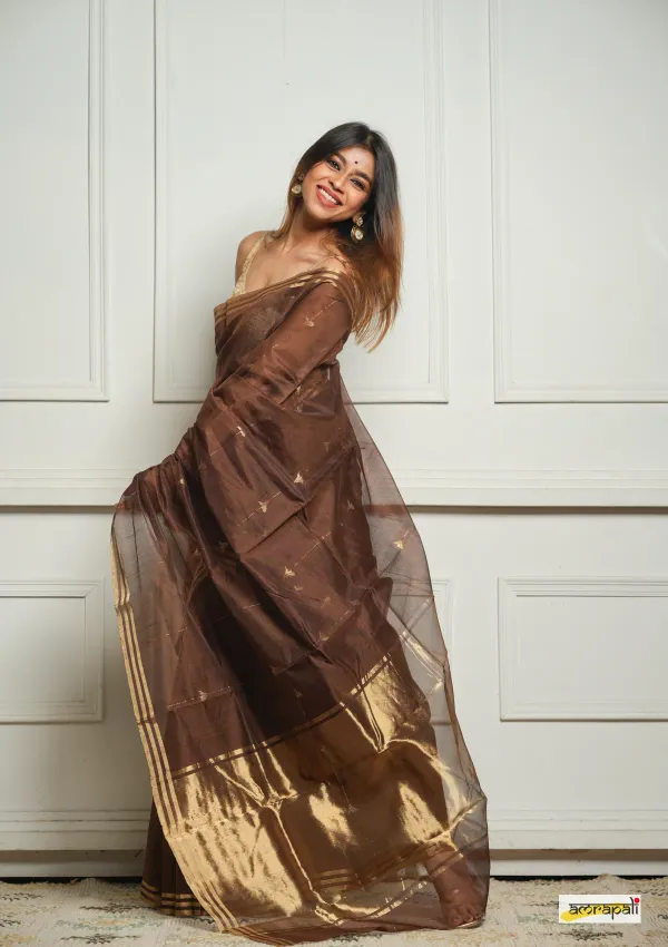 Pure_Soft_Cotton_COFFEE_Premium-Fancy_Saree_With_Blouse_For_Women