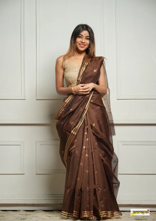 Pure_Soft_Cotton_COFFEE_Premium-Fancy_Saree_With_Blouse_For_Women
