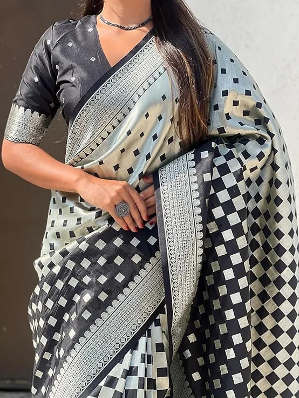 Banarasi_Soft_Silk_BLACK_Premium-Fancy_Saree_With_Blouse_For_Women