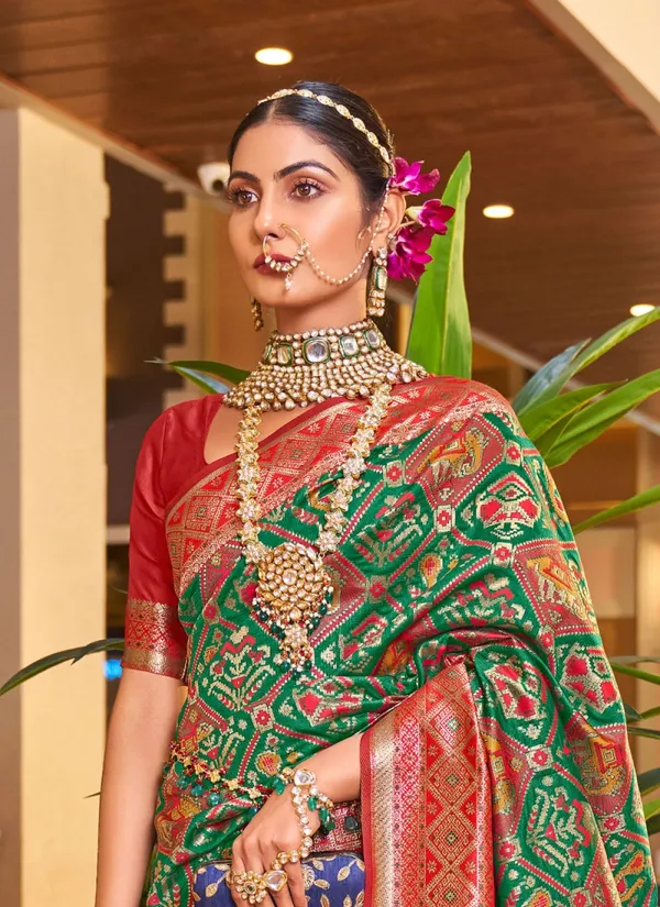 Banarasi_Soft_Silk_GREEN_Premium-Fancy_Saree_With_Blouse_For_Women
