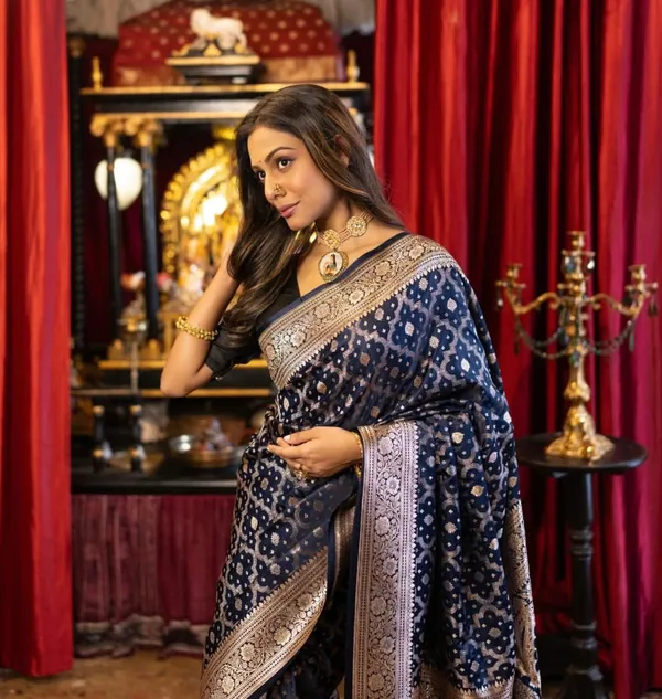 Banarasi_Soft_Silk_NAVY-BLUE_Premium-Fancy_Saree_With_Blouse_For_Women