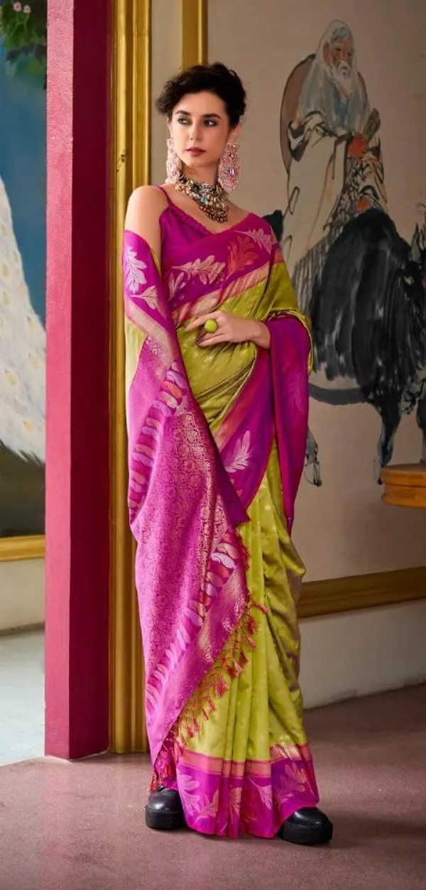 Banarasi_Soft_Silk_YELLOW-RANI_Premium-Fancy_Saree_With_Blouse_For_Women