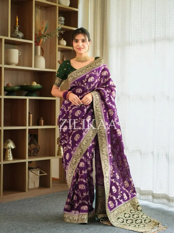 Banarasi_Soft_Silk_WINE-GREEN_Premium-Fancy_Saree_With_Blouse_For_Women