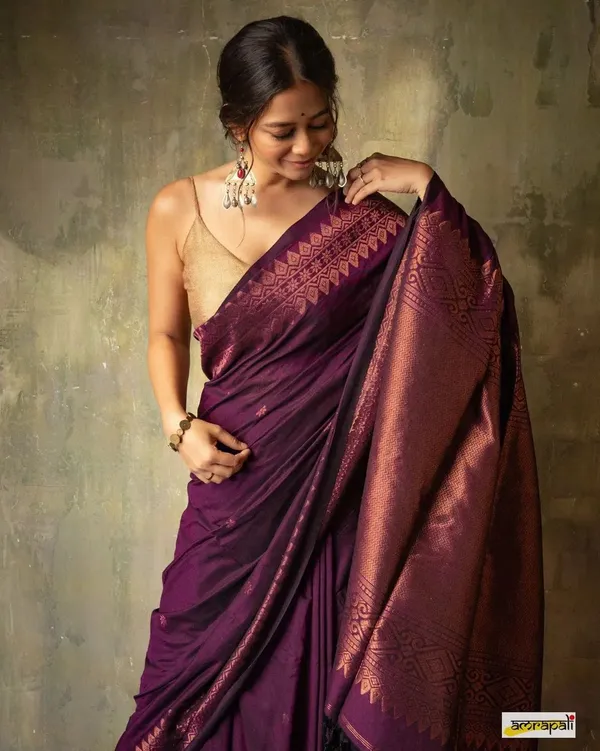 Banarasi_Soft_Silk_WINE_Premium-Fancy_Saree_With_Blouse_For_Women