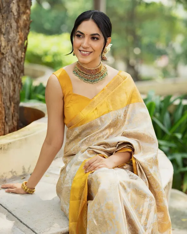Banarasi_Soft_Silk_OFF-WHITE-YELLOW_Premium-Fancy_Saree_With_Blouse_For_Women