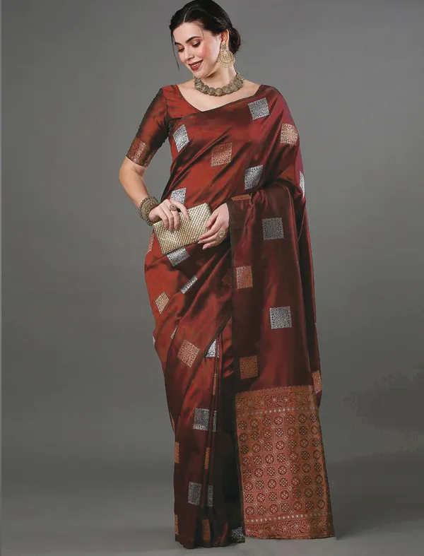 Banarasi_Soft_Silk_MAROON_Premium-Fancy_Saree_With_Blouse_For_Women