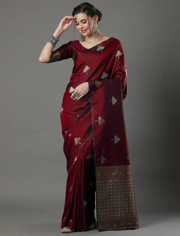 Banarasi_Soft_Silk_MAROON_Premium-Fancy_Saree_With_Blouse_For_Women