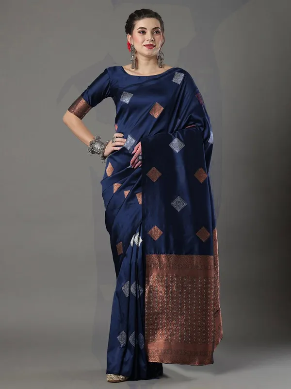 Banarasi_Soft_Silk_BLUE_Premium-Fancy_Saree_With_Blouse_For_Women