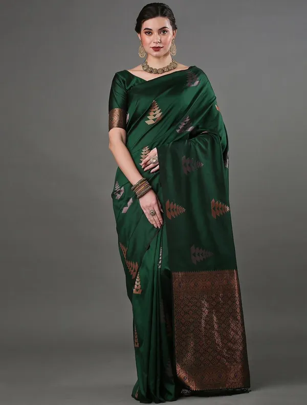 Banarasi_Soft_Silk_GREEN_Premium-Fancy_Saree_With_Blouse_For_Women