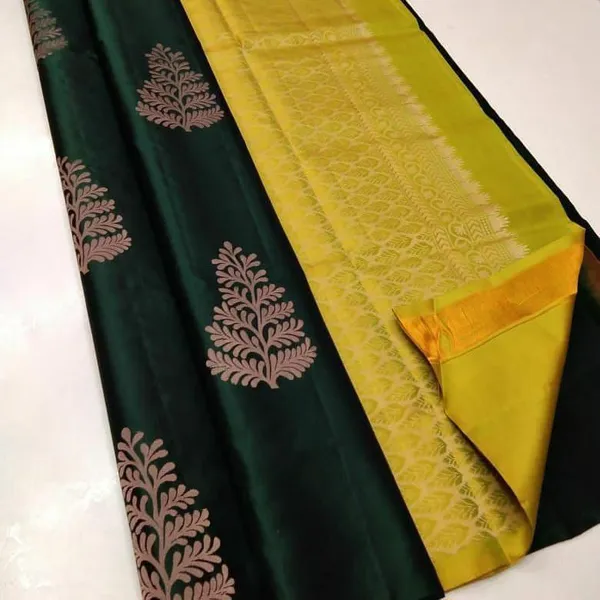 Banarasi_Soft_Silk_BOTTLE-GREEN_Premium-Fancy_Saree_With_Blouse_For_Women