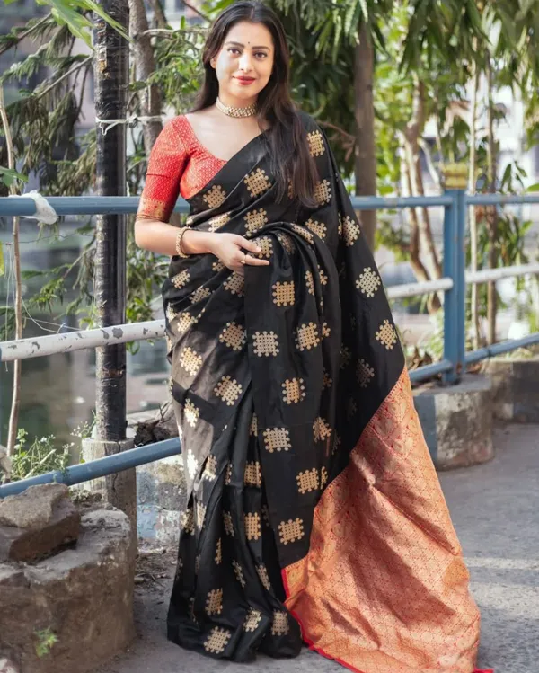 Banarasi_Soft_Silk_BLACK_Premium-Fancy_Saree_With_Blouse_For_Women