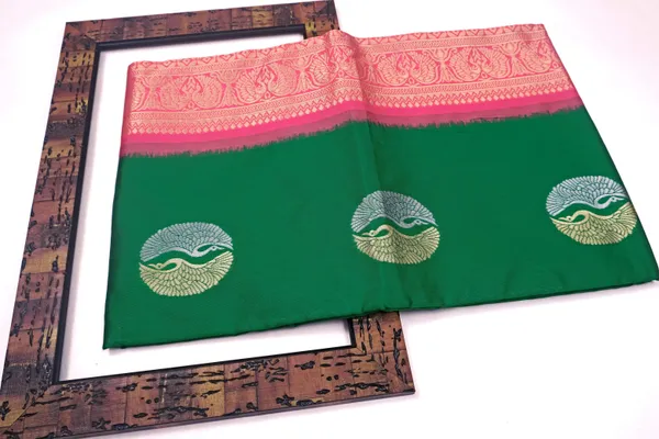 Banarasi_Soft_Silk_RAMA-GAJARI_Premium-Fancy_Saree_With_Blouse_For_Women