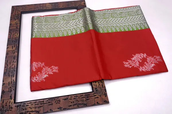 Banarasi_Soft_Silk_RED-PISTA_Premium-Fancy_Saree_With_Blouse_For_Women