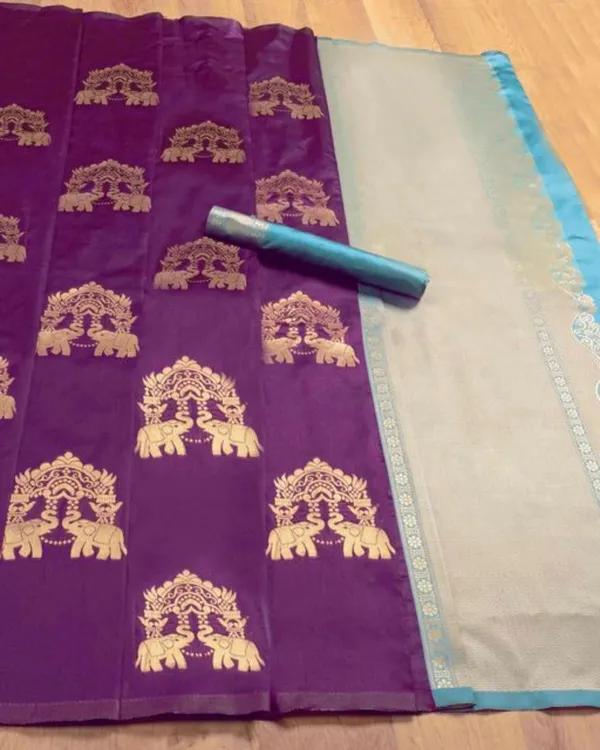 Banarasi_Soft_Silk_PURPLE-RAMA_Premium-Fancy_Saree_With_Blouse_For_Women