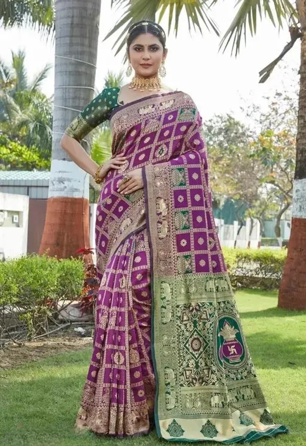 Banarasi_Soft_Silk_WINE_Premium-Fancy_Saree_With_Blouse_For_Women