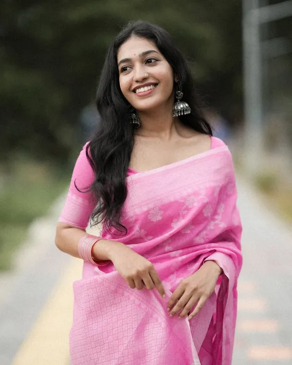 Pure_Soft_Cotton_PINK_Premium-Fancy_Saree_With_Blouse_For_Women