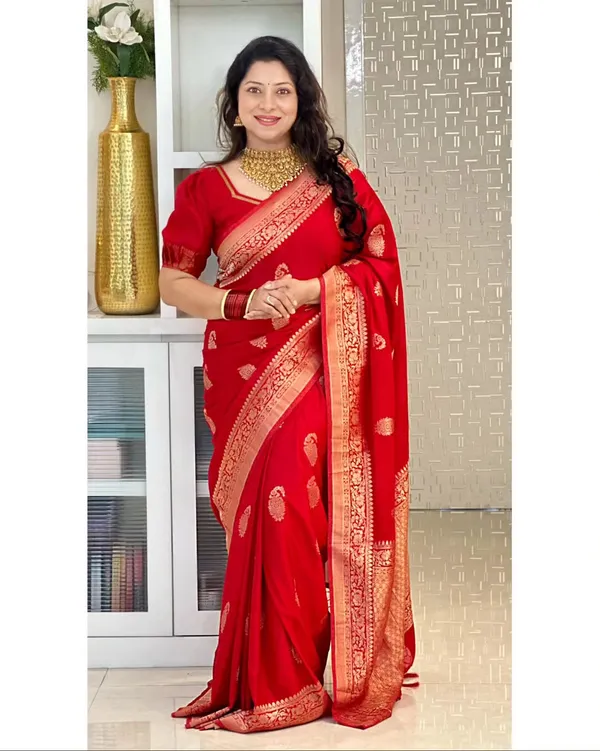 Banarasi_Soft_Silk_RED_Premium-Fancy_Saree_With_Blouse_For_Women