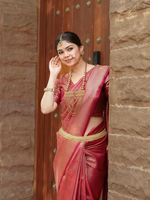 Banarasi_Soft_Silk_RED_Premium-Fancy_Saree_With_Blouse_For_Women