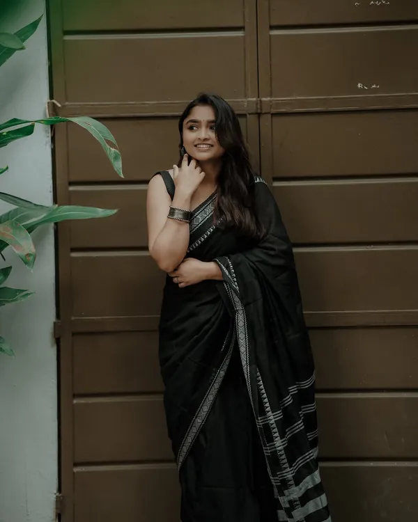 Pure_Soft_Cotton_BLACK_Premium-Fancy_Saree_With_Blouse_For_Women