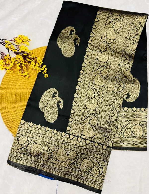 Banarasi_Soft_Silk_BLACK_Premium-Fancy_Saree_With_Blouse_For_Women