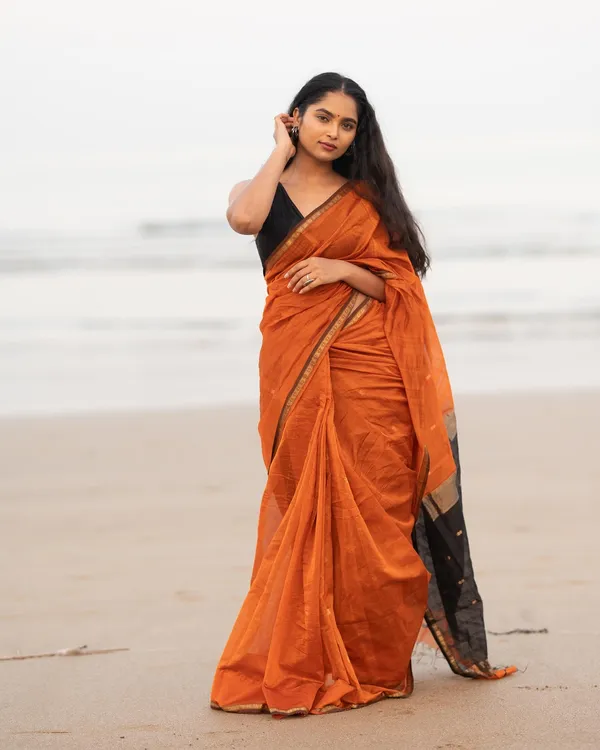 Banarasi_Soft_Silk_ORANGE-BLACK_Premium-Fancy_Saree_With_Blouse_For_Women