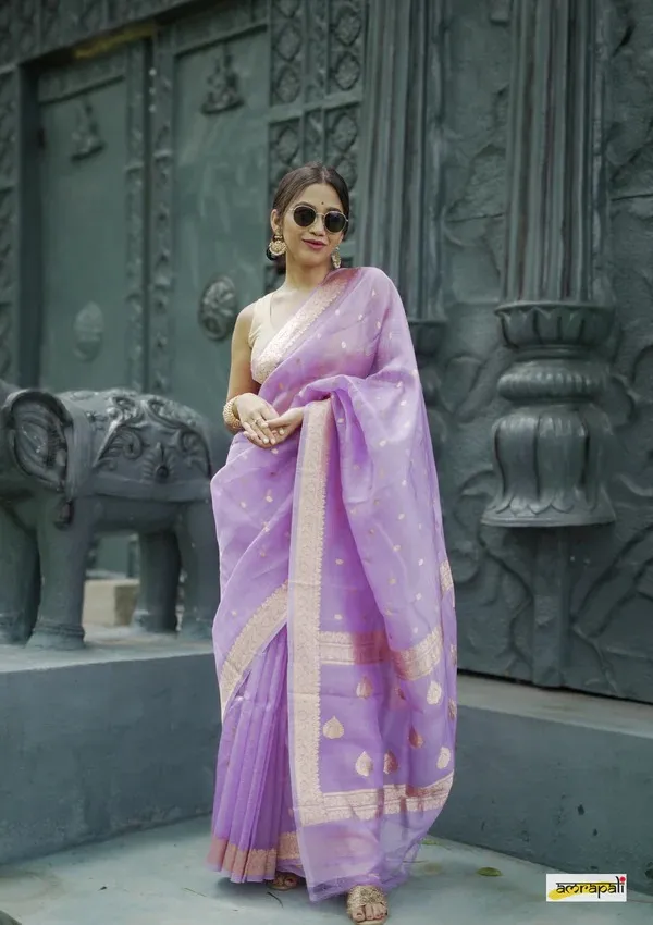 Pure_Soft_Cotton_LAVANDER_Premium-Fancy_Saree_With_Blouse_For_Women