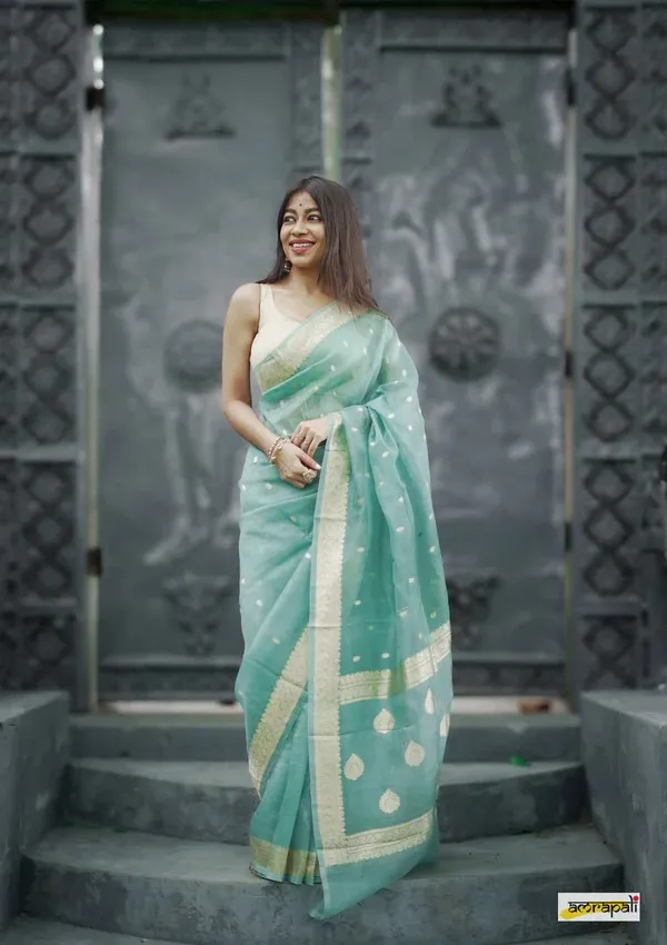 Pure_Soft_Cotton_RAMA_Premium-Fancy_Saree_With_Blouse_For_Women