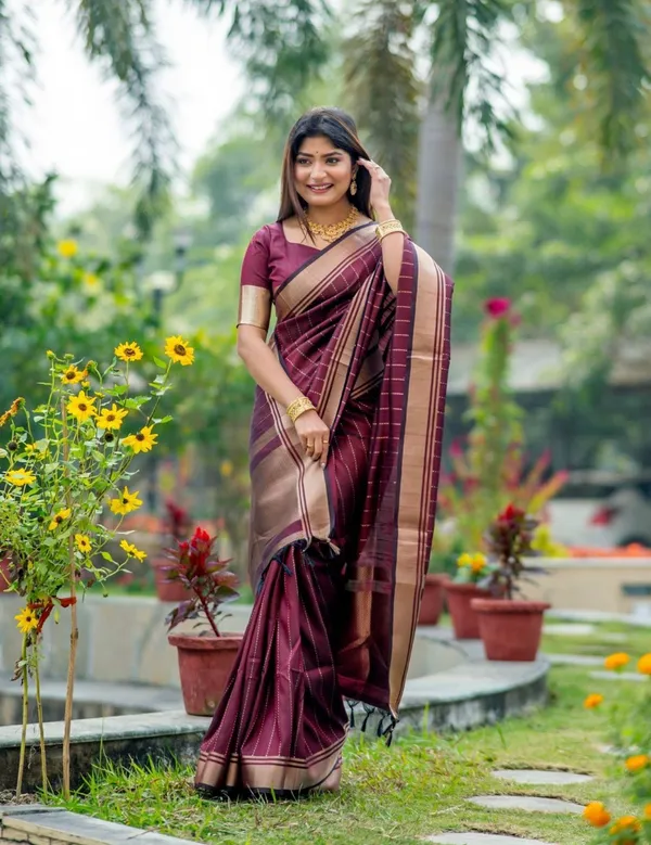 Banarasi_Soft_Silk_WINE_Premium-Fancy_Saree_With_Blouse_For_Women