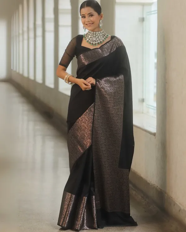 Banarasi_Soft_Silk_BLACK_Premium-Fancy_Saree_With_Blouse_For_Women