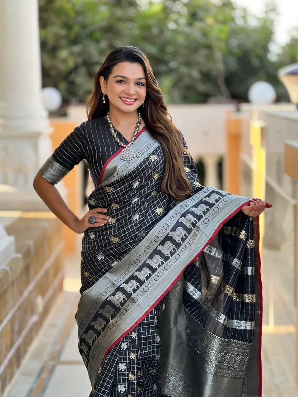 Banarasi_Soft_Silk_BLACK_Premium-Fancy_Saree_With_Blouse_For_Women