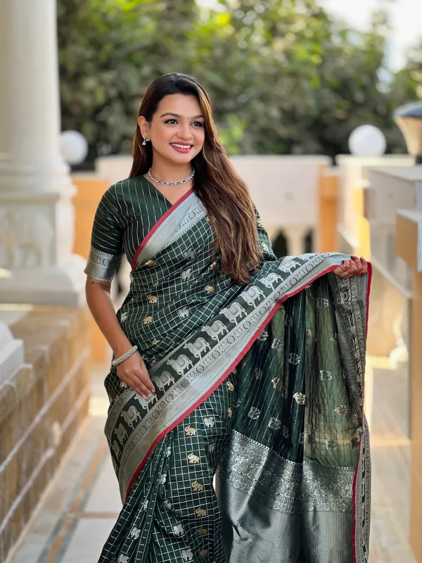 Banarasi_Soft_Silk_GREEN_Premium-Fancy_Saree_With_Blouse_For_Women